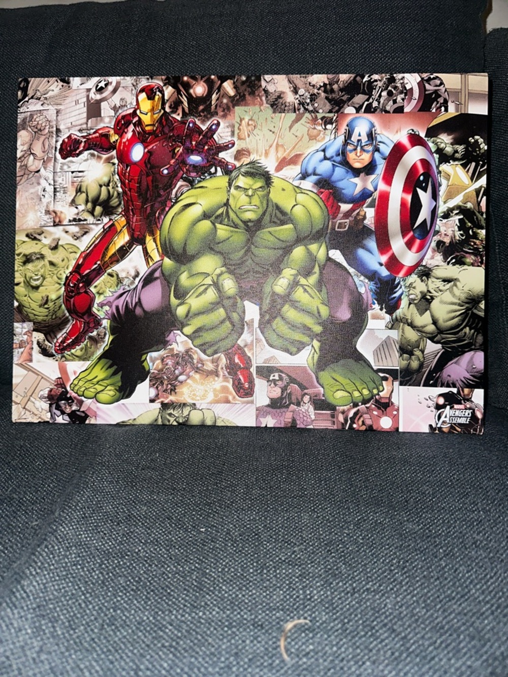 Avengers Comic Collage Hulk, Iron Man & Captain America Wall Art 11x16
